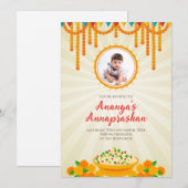 Annaprashana feiert Einladungen & Pasni (Vorne/Hinten)