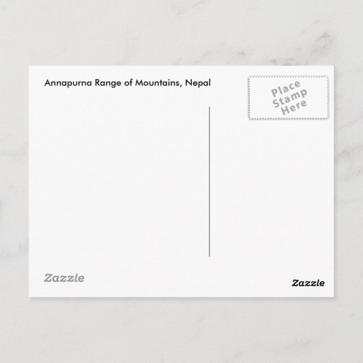 Annapurna Bereiche 2 Postkarte (Rückseite)