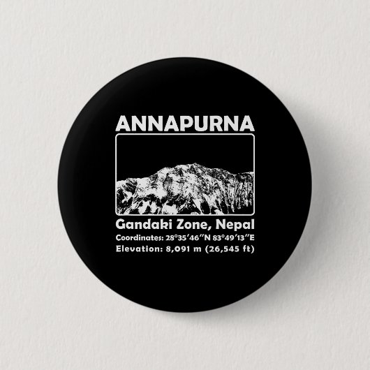 Annapurna mit Nepal Bergsteigen Trekking Button (Vorderseite)