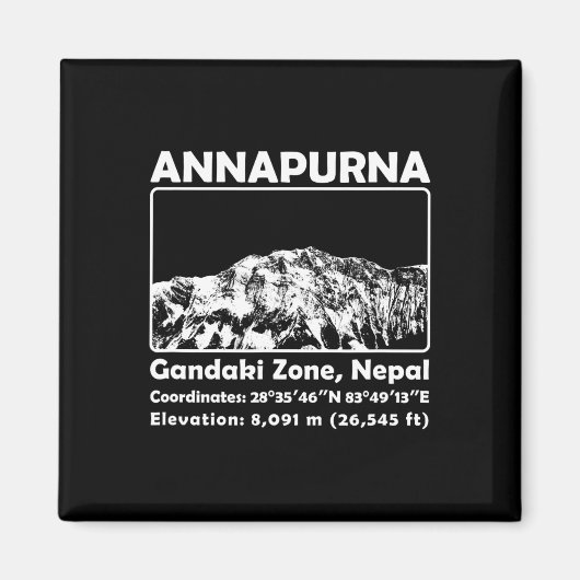 Annapurna mit Nepal Bergsteigen Trekking Magnet (Vorne)