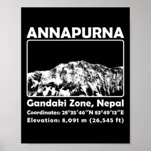 Annapurna mit Nepal Bergsteigen Trekking Poster
