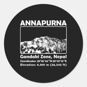 Annapurna mit Nepal Bergsteigen Trekking  Runder Aufkleber