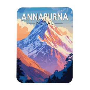 Annapurna Nepal Reise Kunst Vintage Magnet