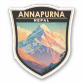 Annapurna Nepal Reisen Vintag Aufkleber (Vorderseite)