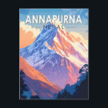 Annapurna Nepal Reisen Vintag Postkarte<br><div class="desc">Annapurna in einem Vektorkunststil. Annapurna ist ein Berg,  der sich in der Annapurna Gebirgskette der Provinz Gandaki befindet,  im Norden von Nepal. Es ist der zehnthöchste Berg der Welt.</div>