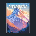 Annapurna Nepal Reisen Vintag Postkarte<br><div class="desc">Annapurna in einem Vektorkunststil. Annapurna ist ein Berg,  der sich in der Annapurna Gebirgskette der Provinz Gandaki befindet,  im Norden von Nepal. Es ist der zehnthöchste Berg der Welt.</div>