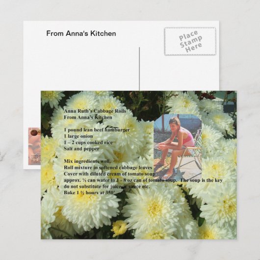AnnaRuth's Cabbage Rolls Rezept Postkarte (Vorne/Hinten)