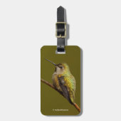 Anna's Hummingbird auf der Scarlet Trumpetvine Gepäckanhänger (Vorderseite vertikal)