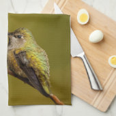 Anna's Hummingbird auf der Scarlet Trumpetvine Handtuch (Viertel Falte)