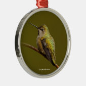 Anna's Hummingbird auf Scarlet Trumpetvine Ornament Aus Metall (Rechts)