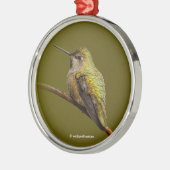 Anna's Hummingbird auf Scarlet Trumpetvine Ornament Aus Metall (Links)
