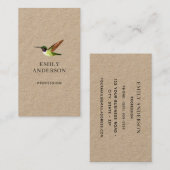 Anna's Hummingbird Business Card Visitenkarte (Vorne/Hinten)