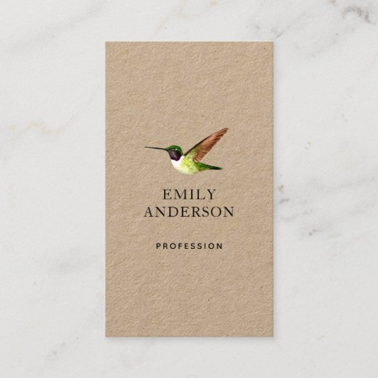 Anna's Hummingbird Business Card Visitenkarte (Vorderseite)