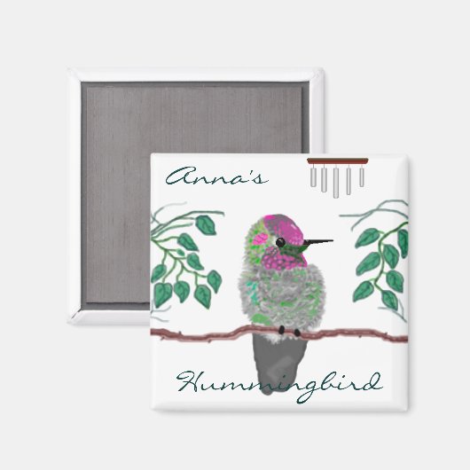Anna's Hummingbird Magnet (Vorderseite/Rückseite)