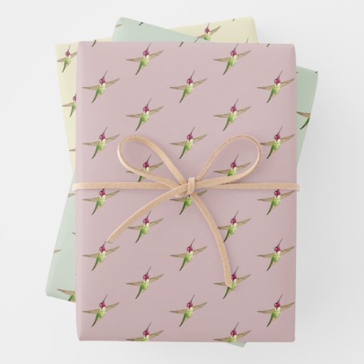 Anna's Hummingbird-Musterschablone Geschenkpapier Set (Beispiel)
