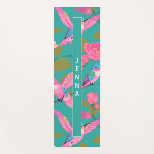 Anna's Hummingbird Pastel farbenfrohe Muster Yogamatte (Vorderseite)