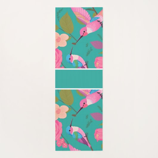 Anna's Hummingbird Pastel farbenfrohe Muster Yogamatte (Rückseite)