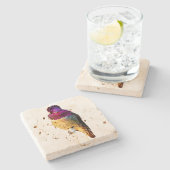 Anna's Hummingbird Pink Bird Photo Stone Coaster Steinuntersetzer (Seitenansicht)