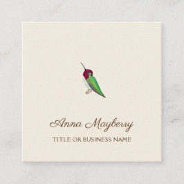 Anna's Hummingbird Square Business Card Quadratische Visitenkarte