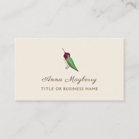 Anna's Hummingbird Square Business Card Visitenkarte (Vorderseite)