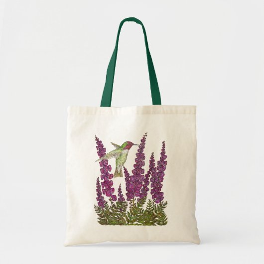 Anna's Hummingbird und Foxglove Tragetasche (Vorne)
