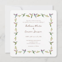Anna's Hummingbird Wedding Invitation