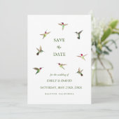 Anna's Hummingbird Wedding Save the Date Einladung (Stehend Vorderseite)