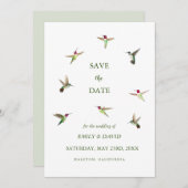 Anna's Hummingbird Wedding Save the Date Einladung (Vorne/Hinten)