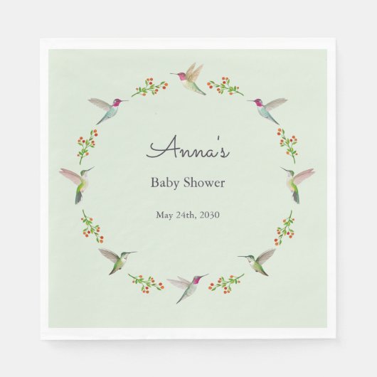 Anna's Hummingbirds baby Shower Serviette (Vorderseite)