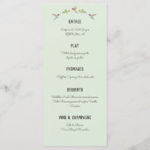 Anna's Hummingbirds Baptism Menükarte (Rückseite)