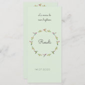 Anna's Hummingbirds Baptism Menükarte (Vorne/Hinten)