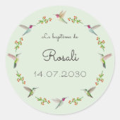 Anna's Hummingbirds Baptism Runder Aufkleber (Vorderseite)