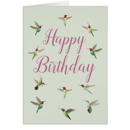 Anna's Hummingbirds Birthday Card