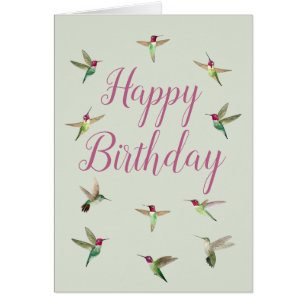 Anna's Hummingbirds Birthday Card