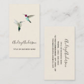 Anna's Hummingbirds Business Card Visitenkarte (Vorne/Hinten)
