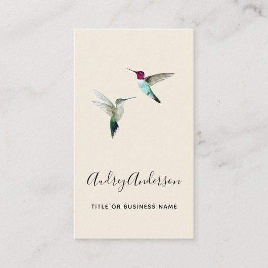 Anna's Hummingbirds Business Card Visitenkarte (Vorderseite)