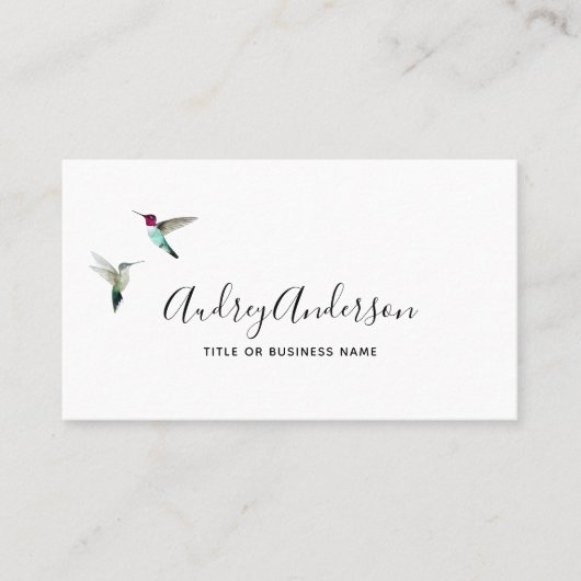 Anna's Hummingbirds Business Card Visitenkarte (Vorderseite)
