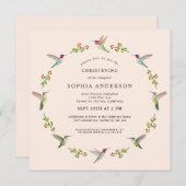 Anna's Hummingbirds Christening Invitation (Vorne/Hinten)