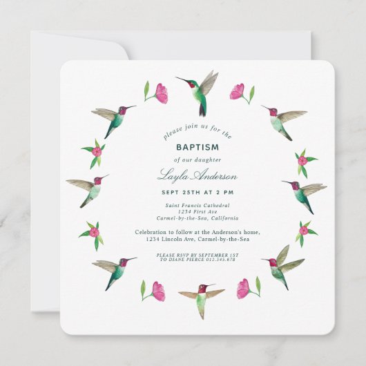 Anna's Hummingbirds Einladung (Vorderseite)