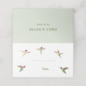 Anna's Hummingbirds Hochzeit-Platzkarte Platzkarte (Außenseite Aufgefaltet)