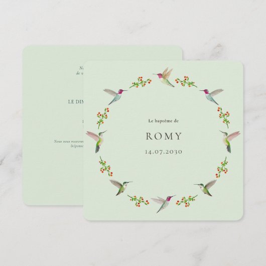 Anna's Hummingbirds Taufe (Vorne/Hinten)