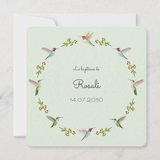 Anna's Hummingbirds Taufe (Vorderseite)