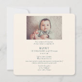 Anna's Hummingbirds Taufe mit Baby-Foto (Rückseite)