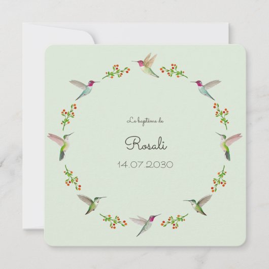 Anna's Hummingbirds Taufe mit Baby-Foto (Vorderseite)