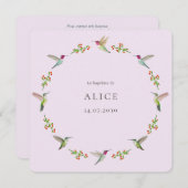 Anna's Hummingbirds Taufe mit Foto (Vorne/Hinten)