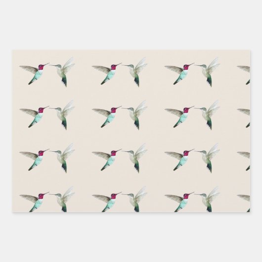 Anna's Hummingbirds wrapping Paper Sheets Geschenkpapier Set (Vorderseite)
