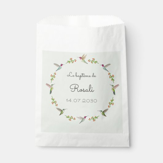 Anna's Kolibris Taufe Geschenktütchen (Vorderseite)