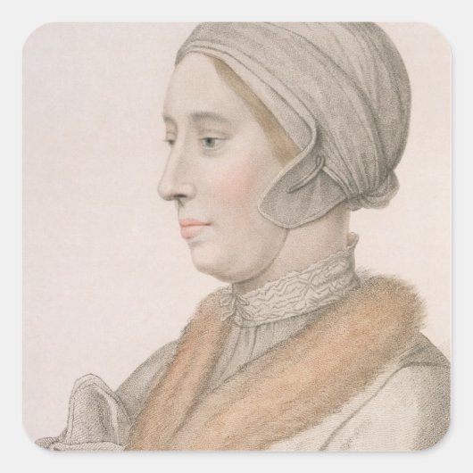 Anne Boleyn (1507-36), Gravur von Francesco Bartol Quadratischer Aufkleber (Vorderseite)