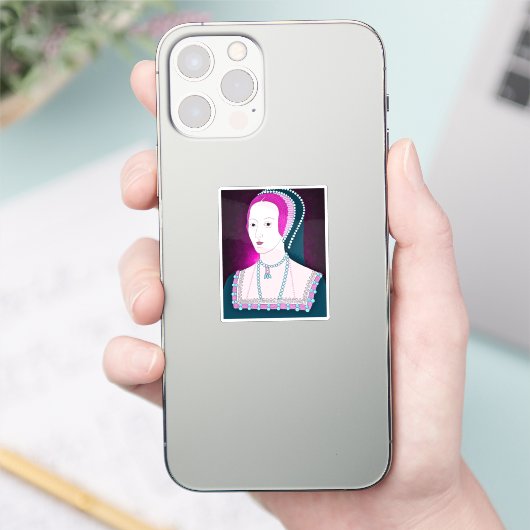 Anne Boleyn Custom-Cut Vinyl Sticker (Telefon)