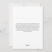 Anne Boleyn Feiertagskarte (Rückseite)